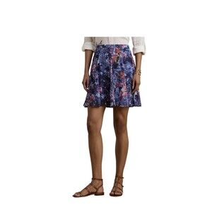 NWT Ralph Lauren Multi Colored Print Crinkle Georgette Miniskirt